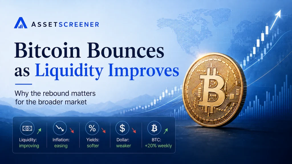 Bitcoin rebounds as liquidity improves while inflation, yields and the dollar ease
